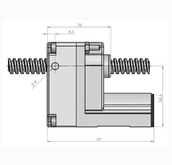 Linear Mini Actuators - MINILAT DIM PIC REV