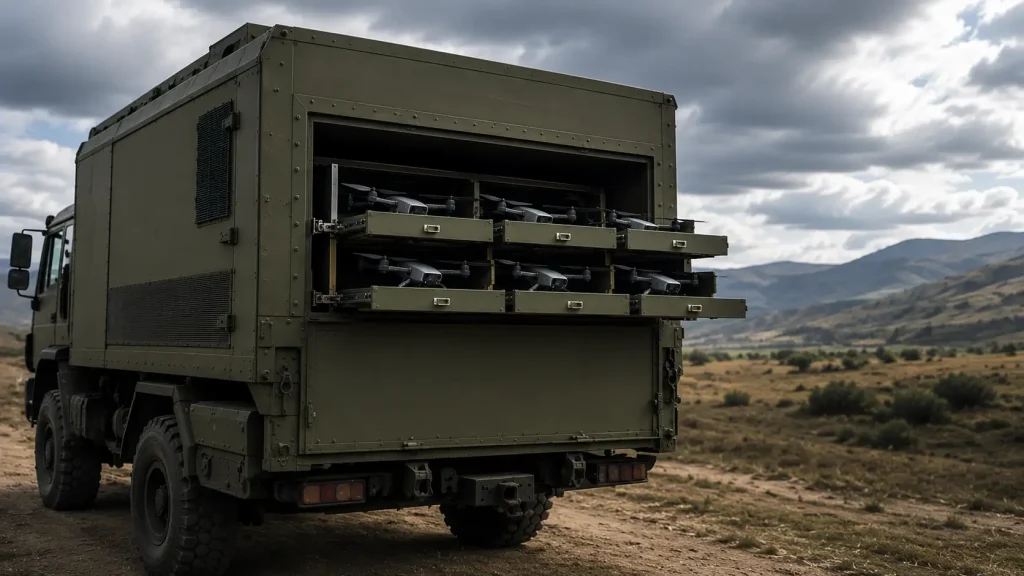 Drone drawers on military vehicles